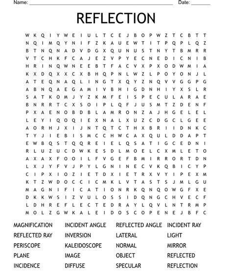 reflection word search wordmint