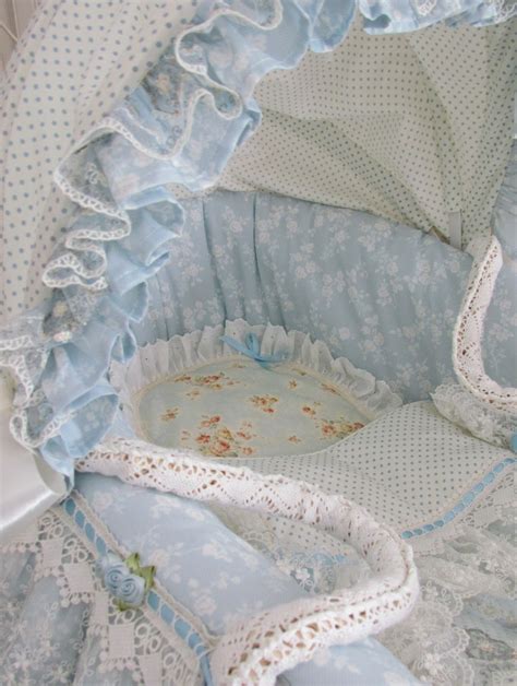 angela lace blue moses basket