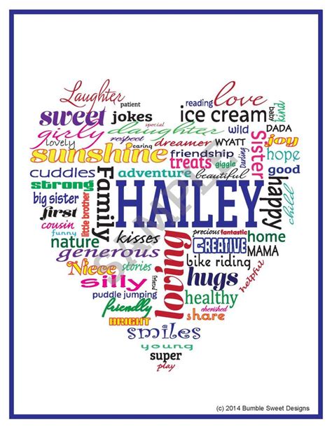 personalized word art great gift  bumblesweetdesigns