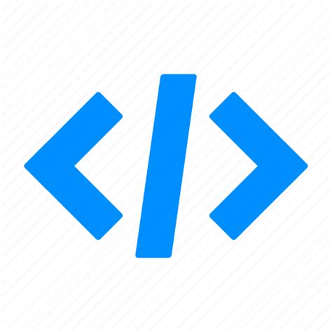blue code script source icon   iconfinder