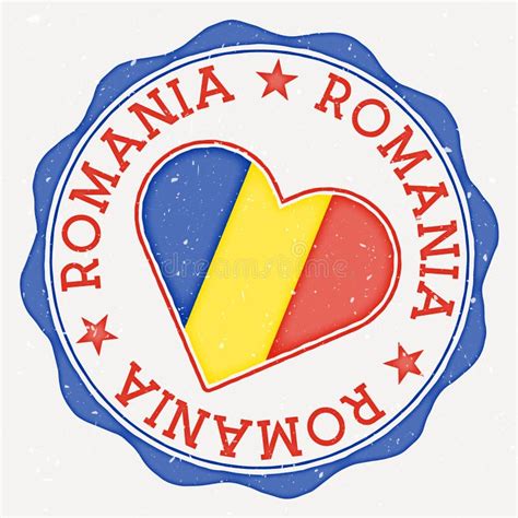 romania heart flag logo stock vector illustration  europe