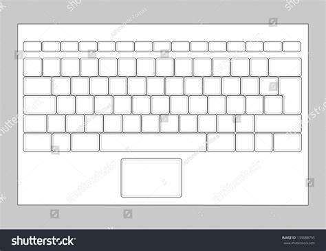 laptop blank keyboard layout computer input stock illustration