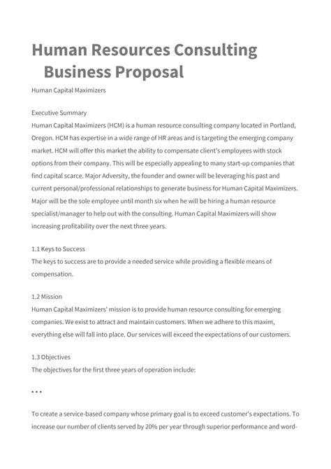 editable   consulting proposal templates  templatelab hr