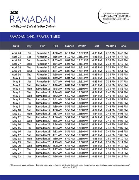 islamic calendar ramadan  calendar  ireland printable