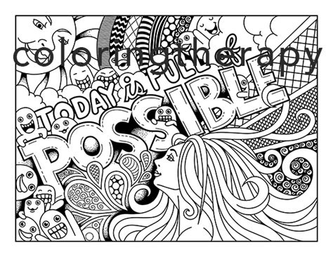happy adult coloring digital book  pages coloring therapy