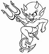 Devil Tattoo Drawing Tattoos Demon Designs Cute Baby Angel Clipart Stencil Red Outline Stencils Drawings Easy Draw Half Funny Diablo sketch template