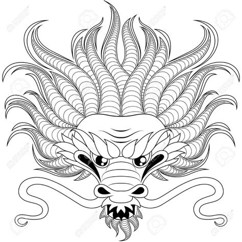 stock vector dragon coloring page dragon illustration dragon head