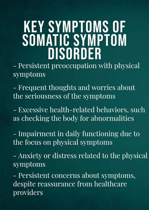 somatoform disorders symptoms types  treatment