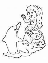 Coloring Mermaid Pages Printable Mermaids Kids sketch template