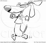 Wiener Jogging Shirt Dog Toonaday Royalty Outline Illustration Cartoon Rf Clip 2021 sketch template