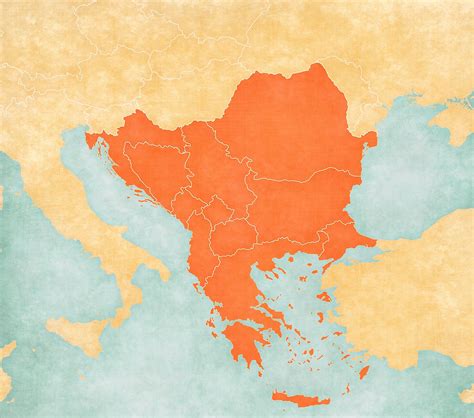 dale delit po celou dobu plakat balkan peninsula map predni suvenyr libra
