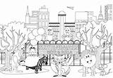 Coloring City Pages Kids Park Book Skyenimals Animal Animals Outline Skye Bella sketch template