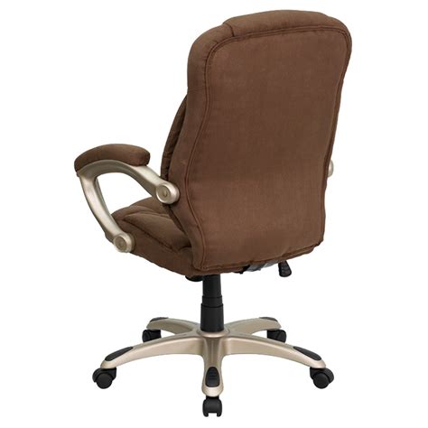 executive swivel office chair high  brown microfiber dcg stores