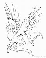 Howling Winged Wings Lineart sketch template