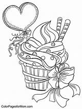Cupcakes Pages Coloring Cookies Getcolorings sketch template