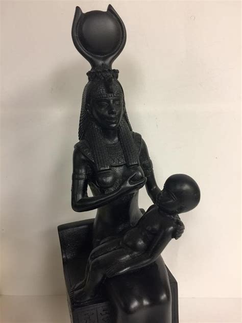 unique heavy egyptian goddess isis and god horus made in egypt etsy