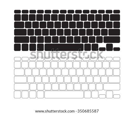 blank keyboard layout computer input element stock vector