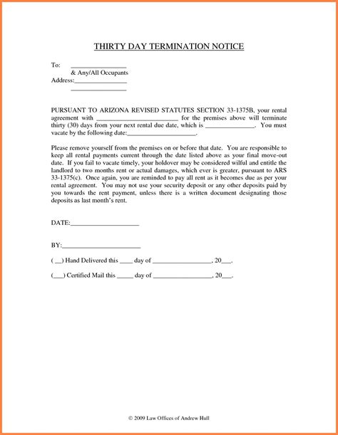 sample letter  landlord  tenant notice  vacate word