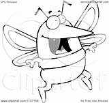 Jumping Mosquito Happy Clipart Cartoon Outlined Coloring Vector Cory Thoman Royalty sketch template