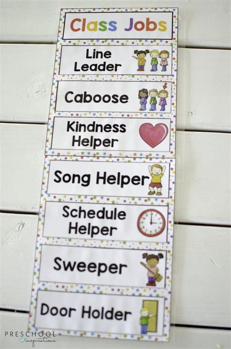 printable preschool job chart pictures printable templates