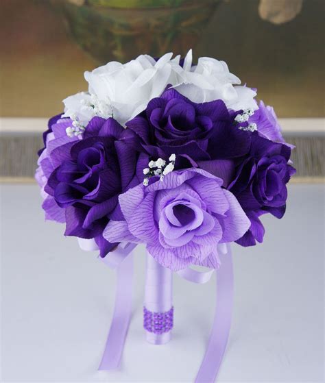 8 bouquet purple lavender and white bouquet purple
