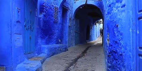 the ancient city of chefchaouen in morocco is entirely