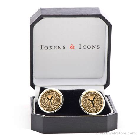 Silver Nyc Subway Token Cufflinks