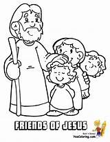 Coloring Bible Jesus Kids Pages Christian Children Friends Printable Story Preschoolers Faithful Stories Preschool Toddlers Yescoloring Faith Sheets Others Blessing sketch template