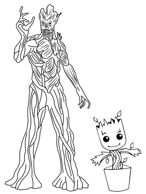 groot  baby groot coloring page  printable coloring pages
