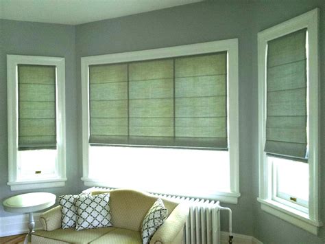 custom roman blinds note seaming  large blind spaced  match window divisions
