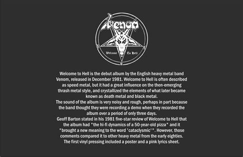 Venom Welcome To Hell Vector T Shirts