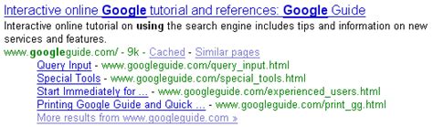 google search result including  links   site google