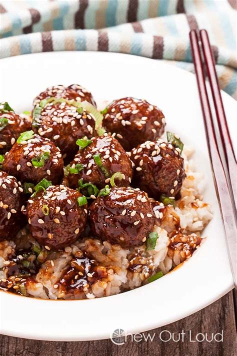 easy asian glazed meatballs chew out loud