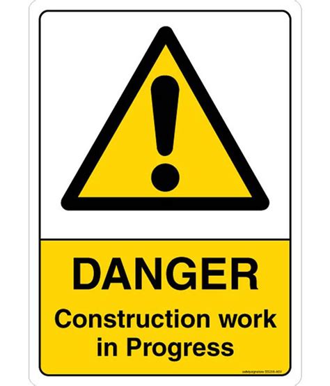 safety sign store danger construction work  progress safety sign
