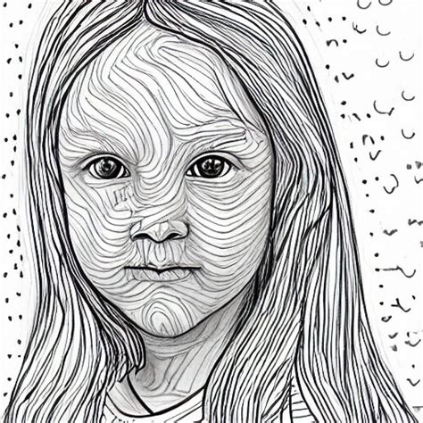 coloring book pencil sketch face child arthubai