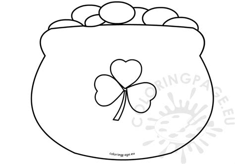 st patricks day coloring page pot  gold outline coloring page