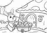 Osterhase Wheelbarrow Bunny Ostern Kostenlos Ausdrucken sketch template