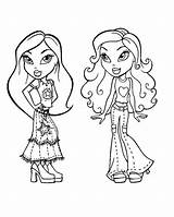 Coloring Bratz Pages Dolls Printable Coloringme sketch template