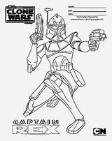 Coloring Pages Cody Commander Clone Trooper Wars Star Captain Rex Template sketch template