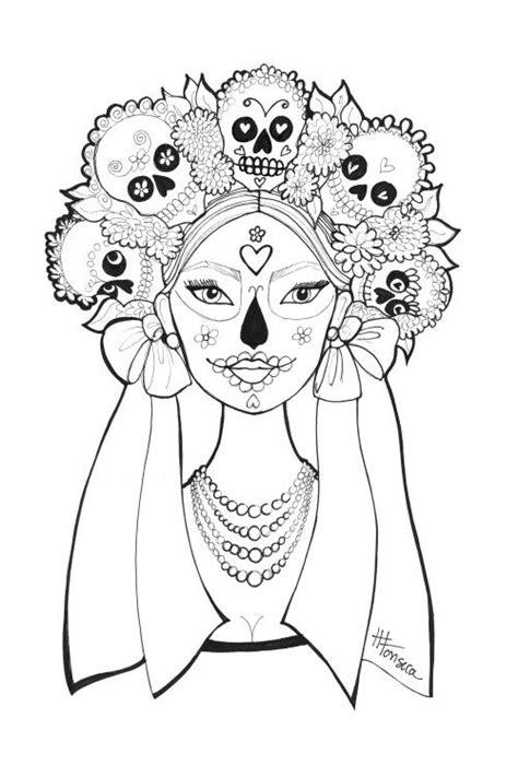 day   dead coloring pages  heather fonseca  adult coloring