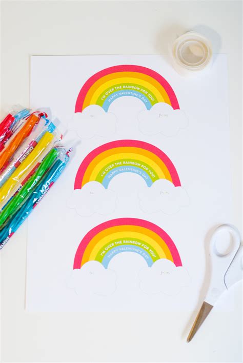 printable rainbow valentines day cards project nursery