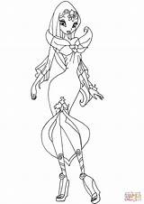 Coloring Winx Club Pages Crystal Gown Drawing Printable Tutorials sketch template