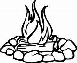 Campfire Coloring Camping Wecoloringpage Pages Fire Printable Clipart Drawing Easy sketch template