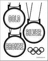 Coloring Olympic Gold Medal Olympics Medals Winter Pages Drawing Printable Silver Bronze Getdrawings Getcolorings Choose Board Color sketch template