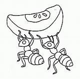 Ant Coloring Pages Kids Colouring Clipart Ants Cartoon Color Cute Printable Plain Apple Drawing Printables Marching Cliparts Library Clip Con sketch template