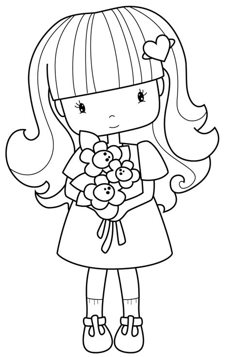 girl coloring pages  kids sketch coloring page