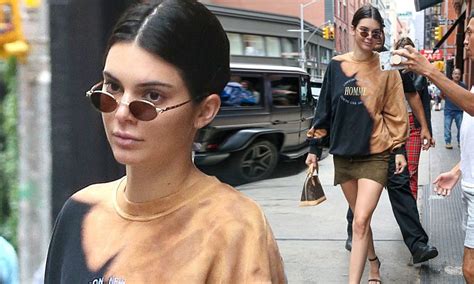 kendall jenner flaunts her long lean legs in nyc daily mail online