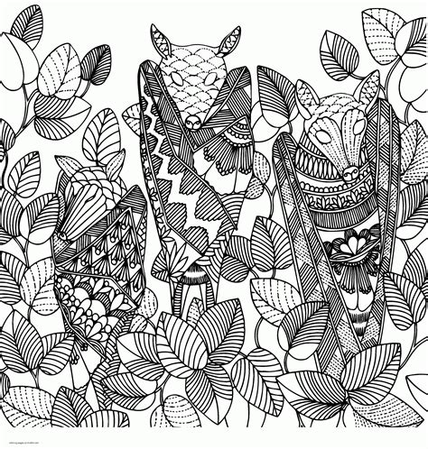 forest animals coloring pages adult