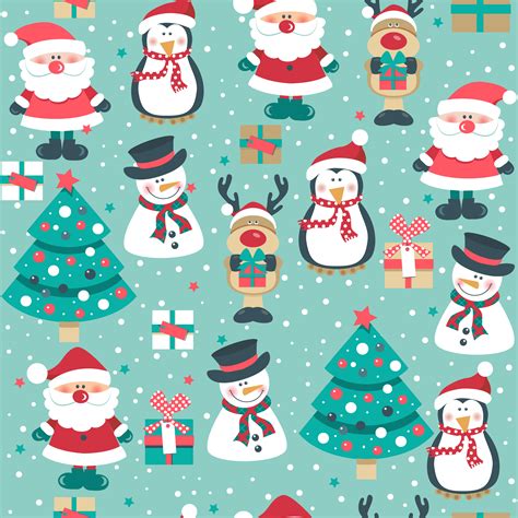 christmas seamless pattern  reindeer  snowmen  vector art