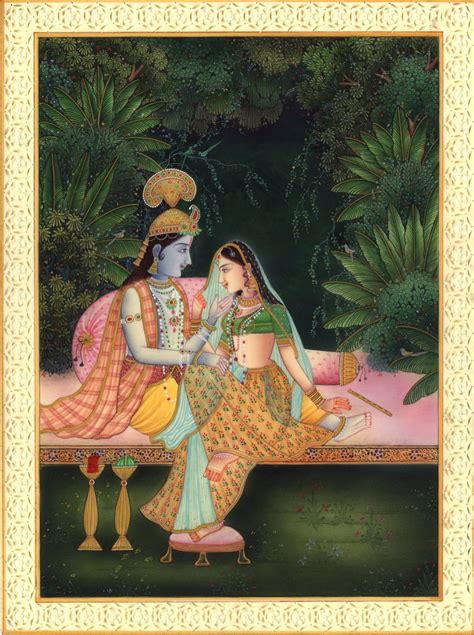 Krishna Radha Ethnic Decor Art Handmade Hindu Religion